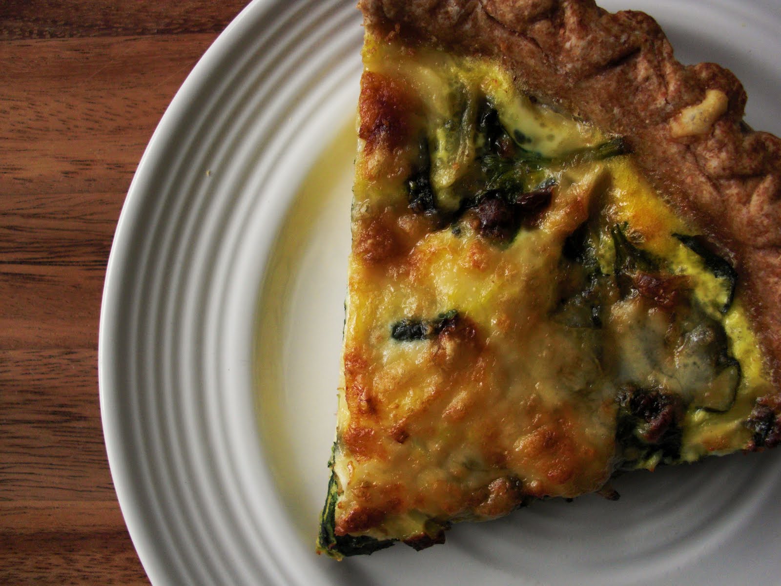 Nourish The Roots Spinach and Gruyere Quiche