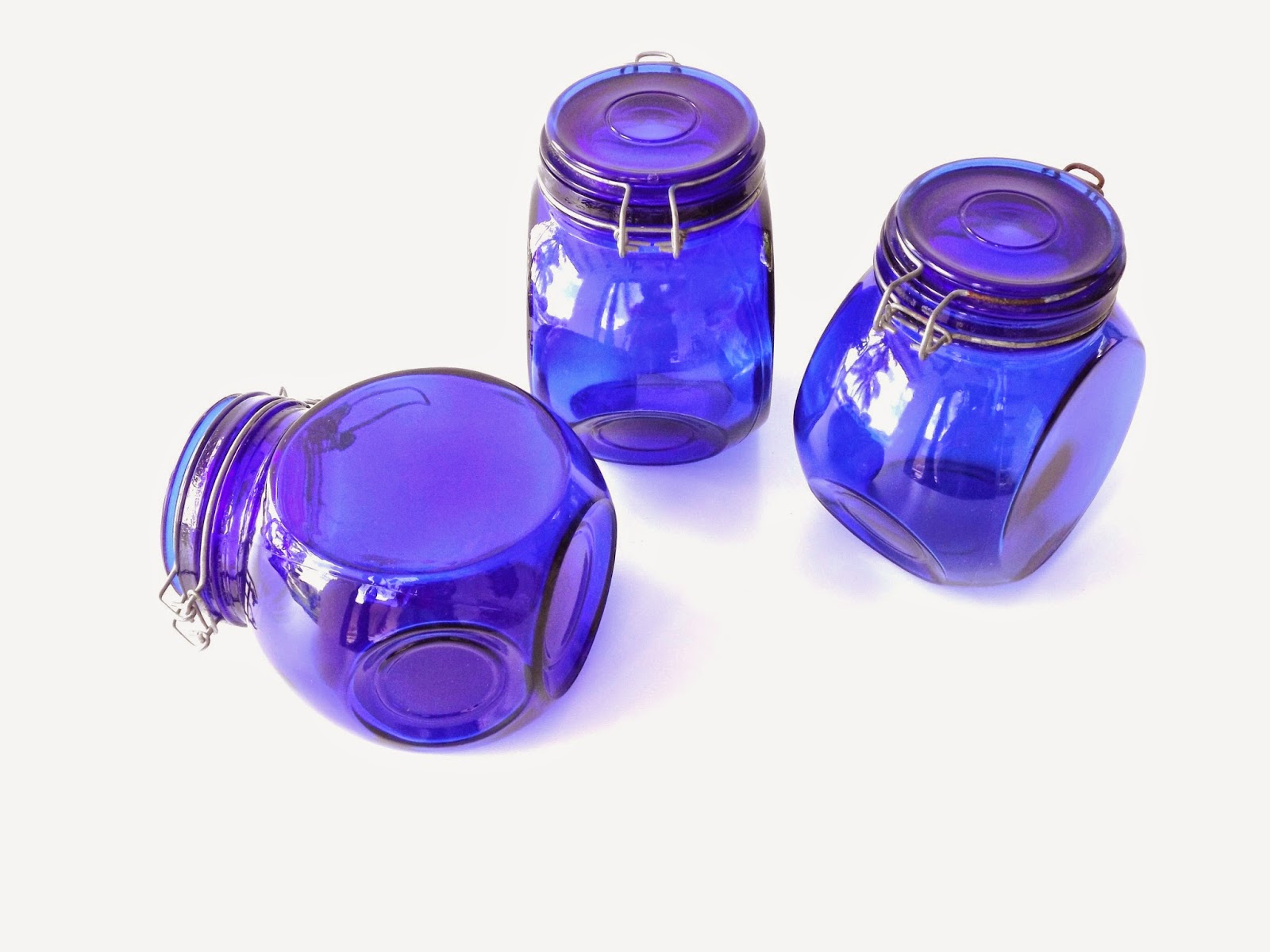 Still Stunning Vintage Resale Vintage Cobalt Jars/ Storage Container