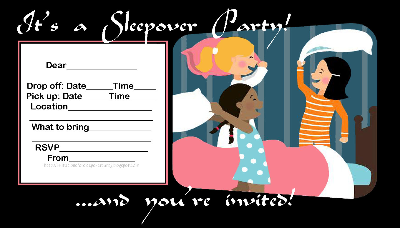 sleepover birthday invitations