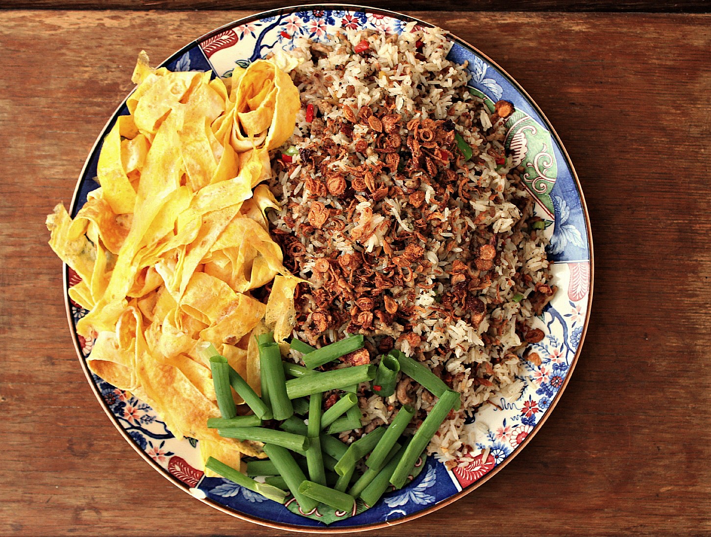 Milk and Honey Ginger Pork Fried Rice with Egg Pancake
