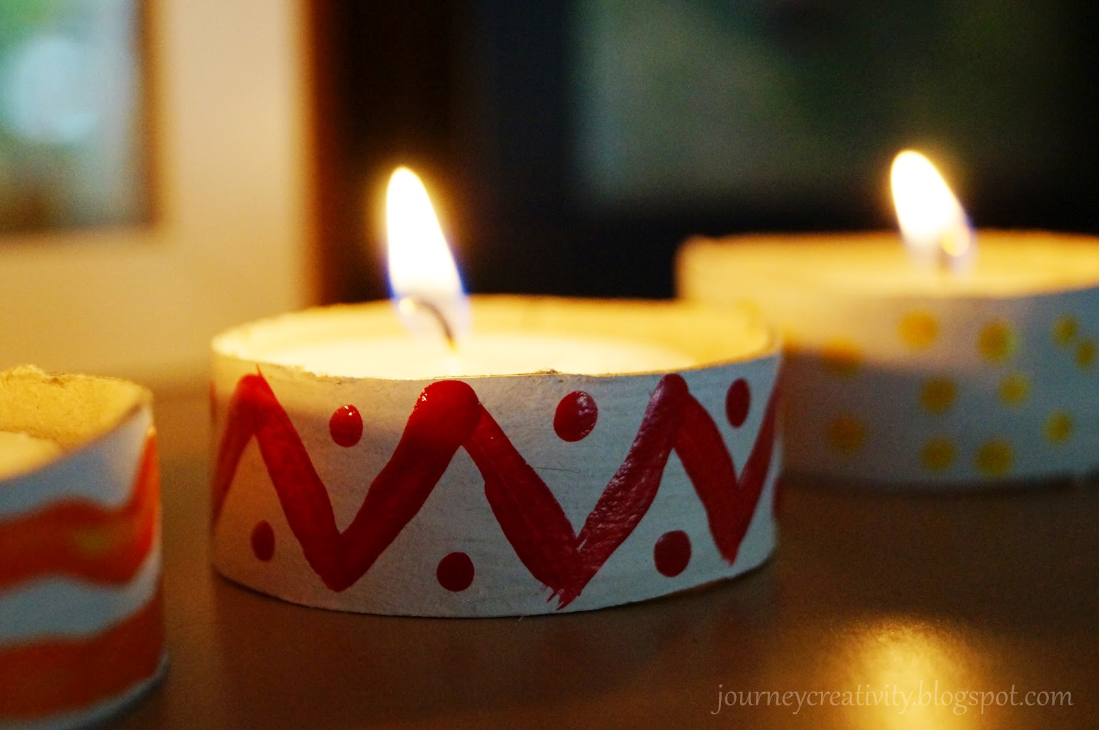 Tube toilet paper tea lights holders Journey into Creativity