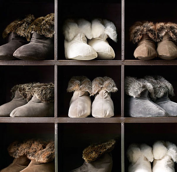 Restoration Hardware Luxe Faux Fur Booties / Домашние ботинки из искусственного меха