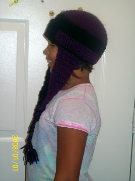 Crochet hat Black and Purple...$25.00 + Shipping