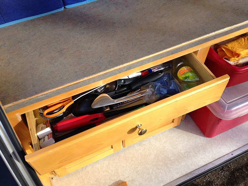 Tiny Yellow Teardrop What do we keep in the teardrop galley?