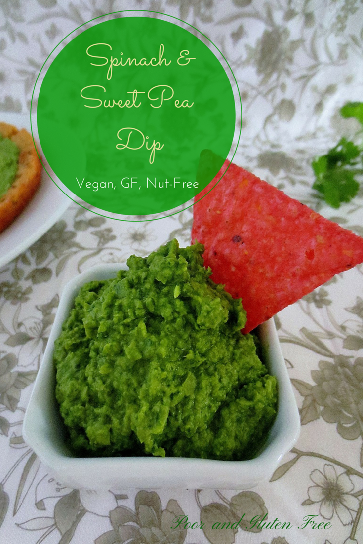 Poor and Gluten Free (with Oral Allergy Syndrome) GF, Vegan Sweet Pea Spread and Dip + Avocado