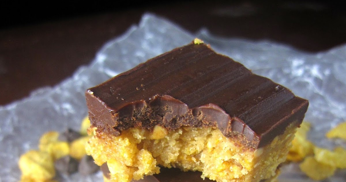 No Bake Chocolate, Peanut Butter and Corn Flakes Bars