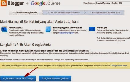 Cara Daftar Google Adsense Via Blogger