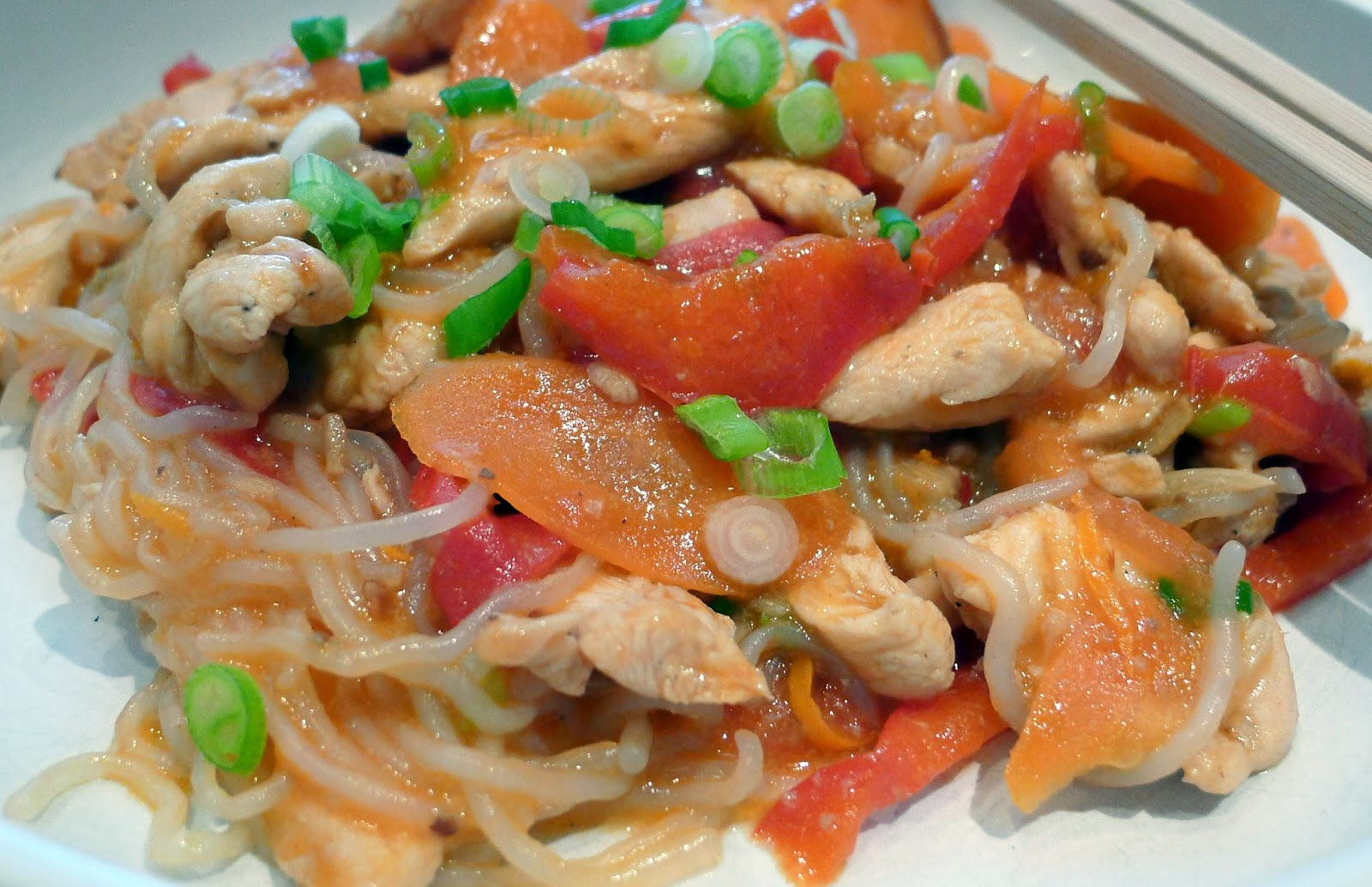 Culinary Adventures in London Spicy Orange Chicken Noodles