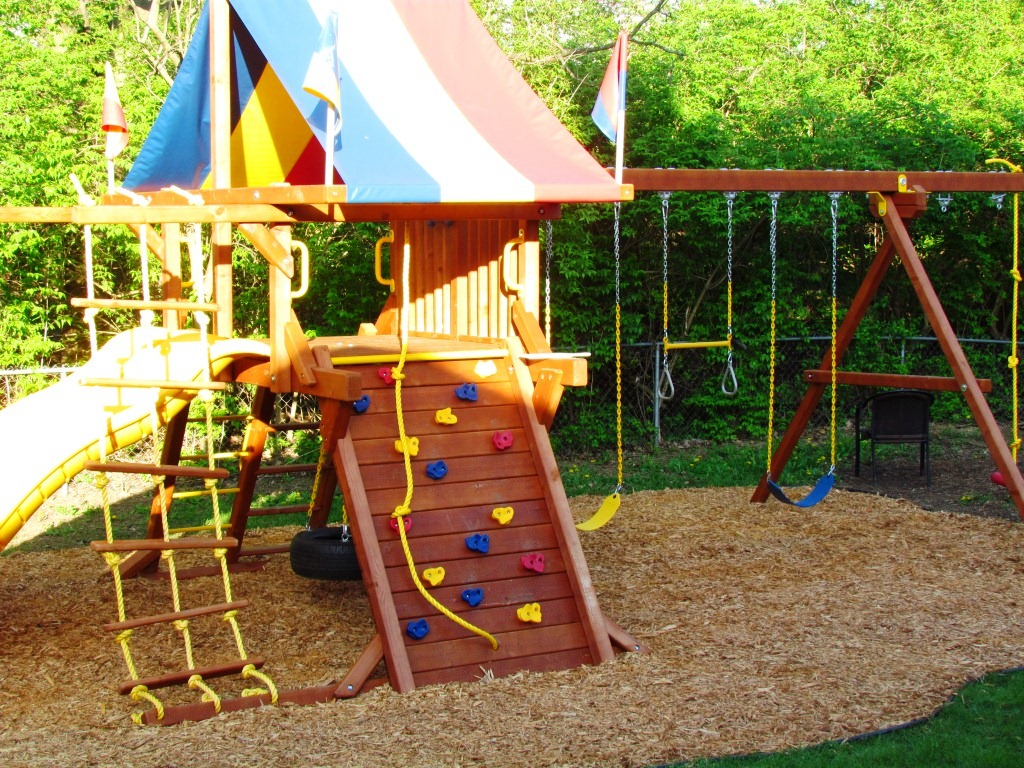 Homemade Sister Rainbow Swing Set