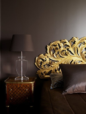 Gold and Brown Bedroom