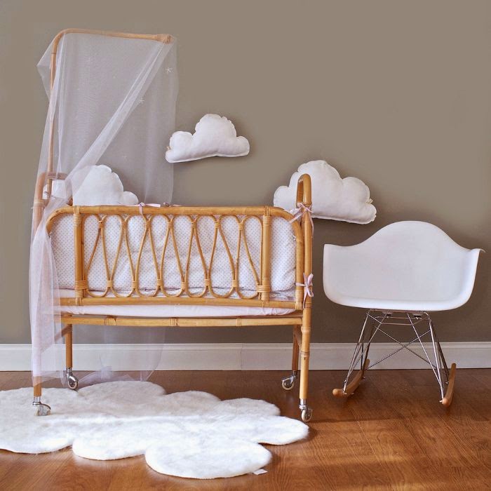 Cotton Candy Rattan Crib