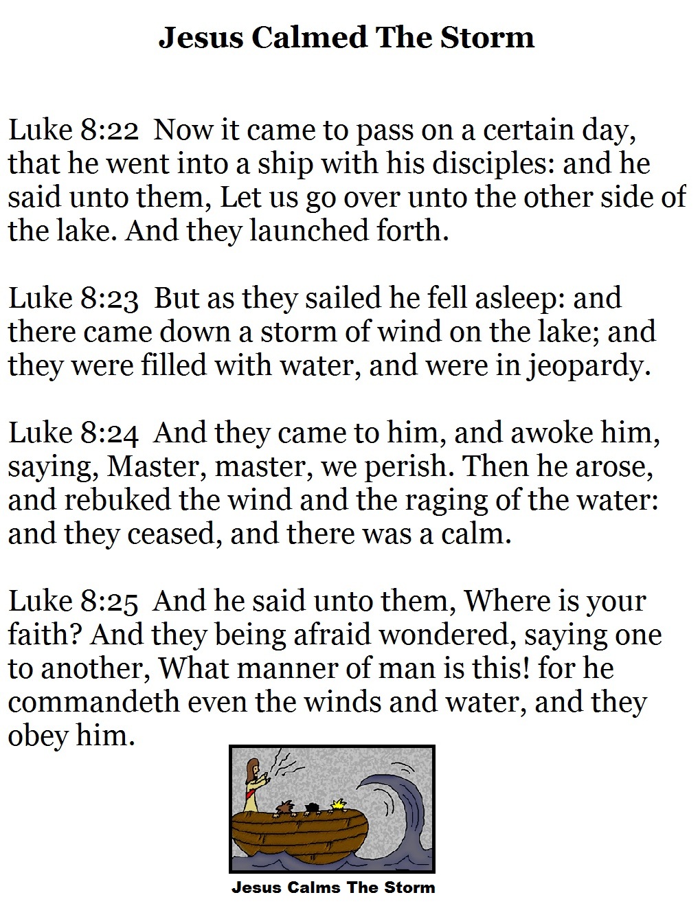 Church House Collection Blog: Jesus Calms The Storm Sunday School Lesson