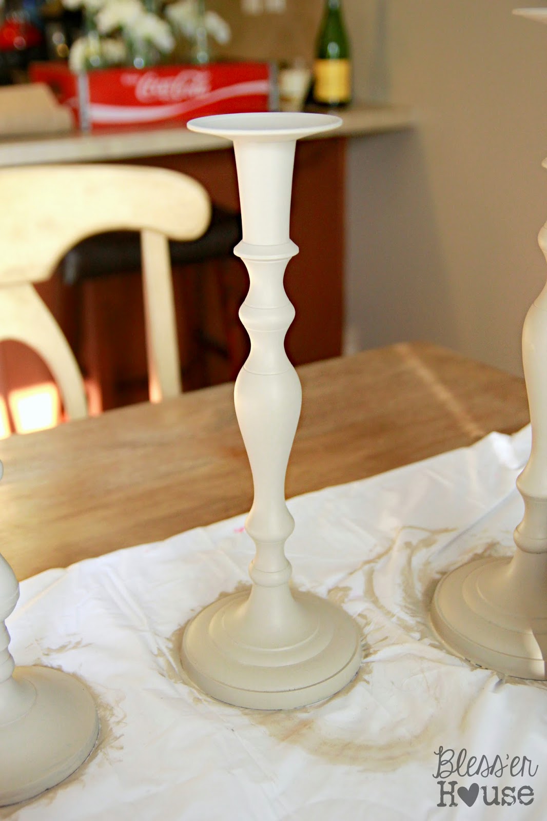 DIY Distressed Thrift Store Candlesticks Bless'er House