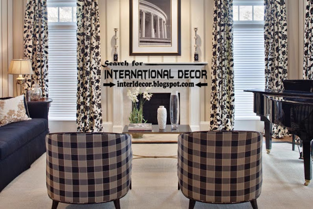 black and white living room curtain styles, living room window treatments