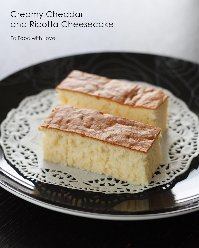 To Food with Love Creamy Cheddar and Ricotta Cheesecake