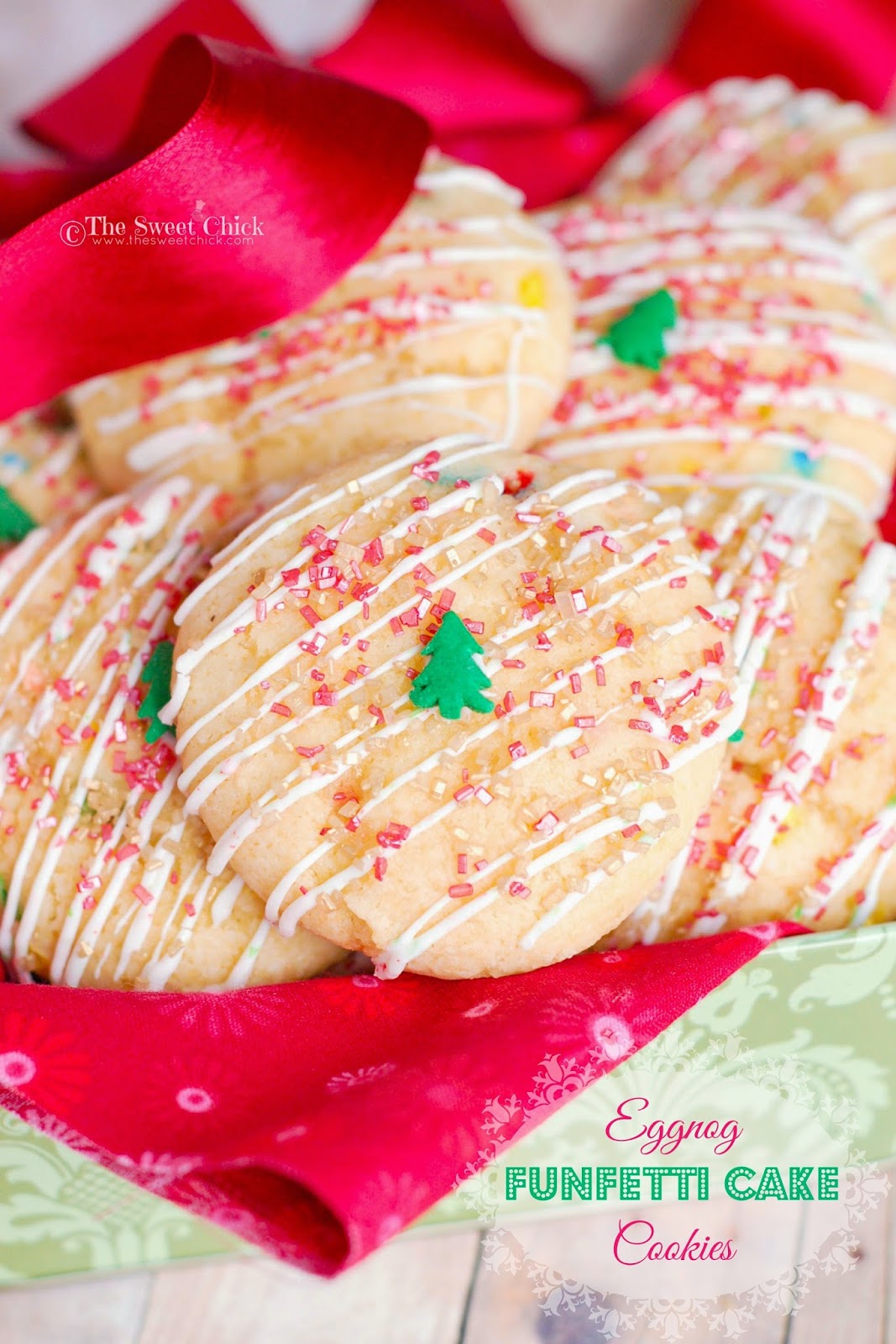 Eggnog Funfetti Cake Cookies by The Sweet Chick
