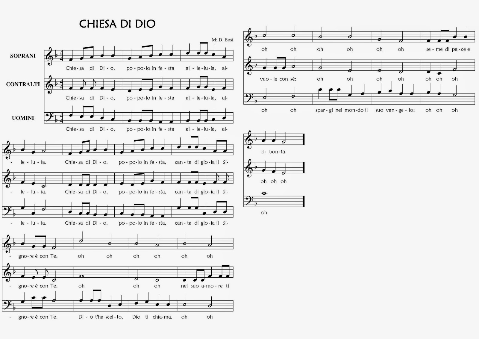 Santa Chiesa Di Dio Spartito Chiesa di Dio | CantaCochita