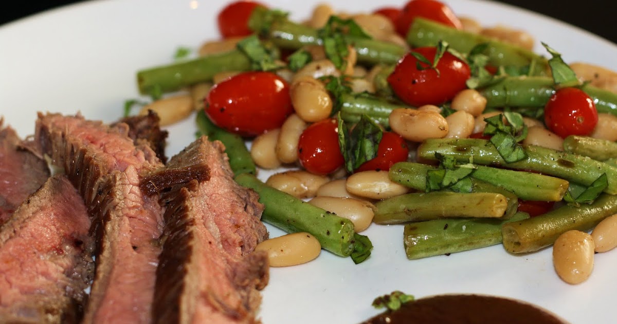 what's for dinner? skirt steak with warm bean salad... 20 minutes