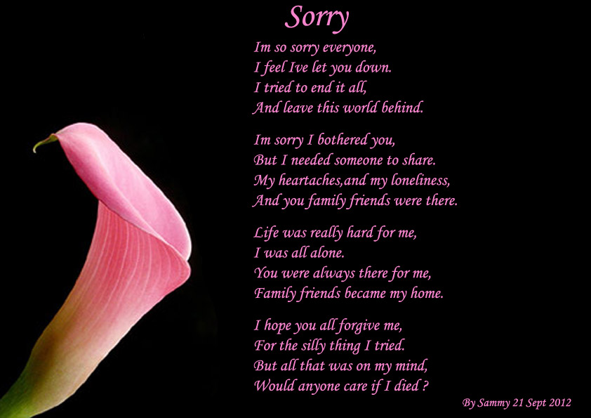 Short im sorry poems for her