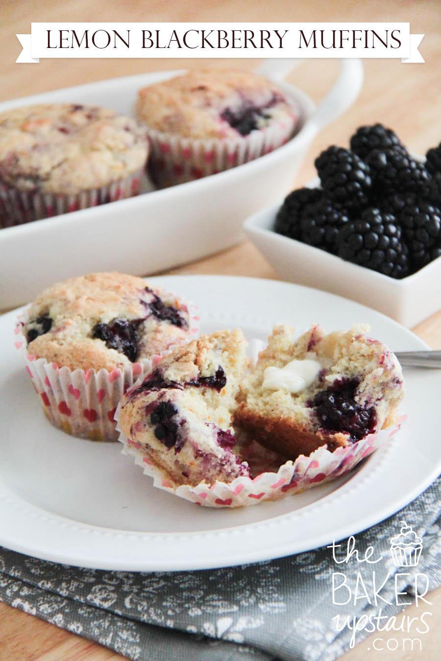 The Baker Upstairs lemon blackberry muffins