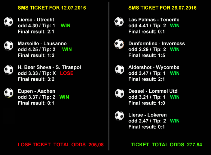 SMS TICKETS FOR JULY