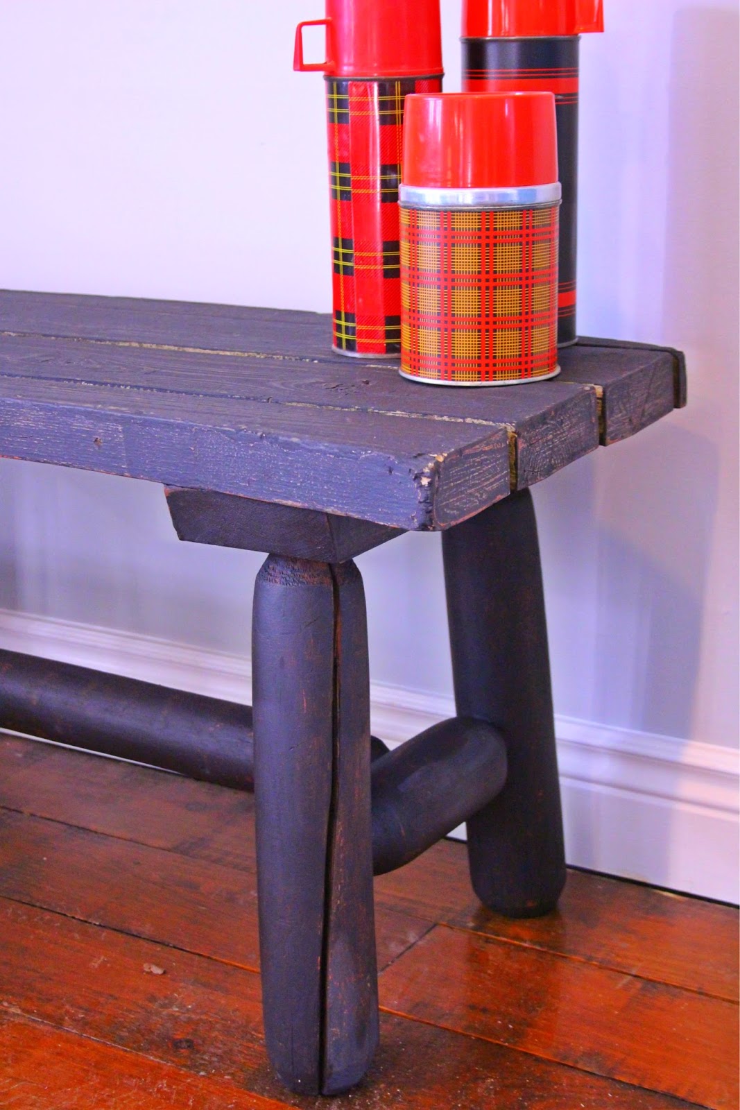 Laurel's Attic Rustic Black Bench SOLD