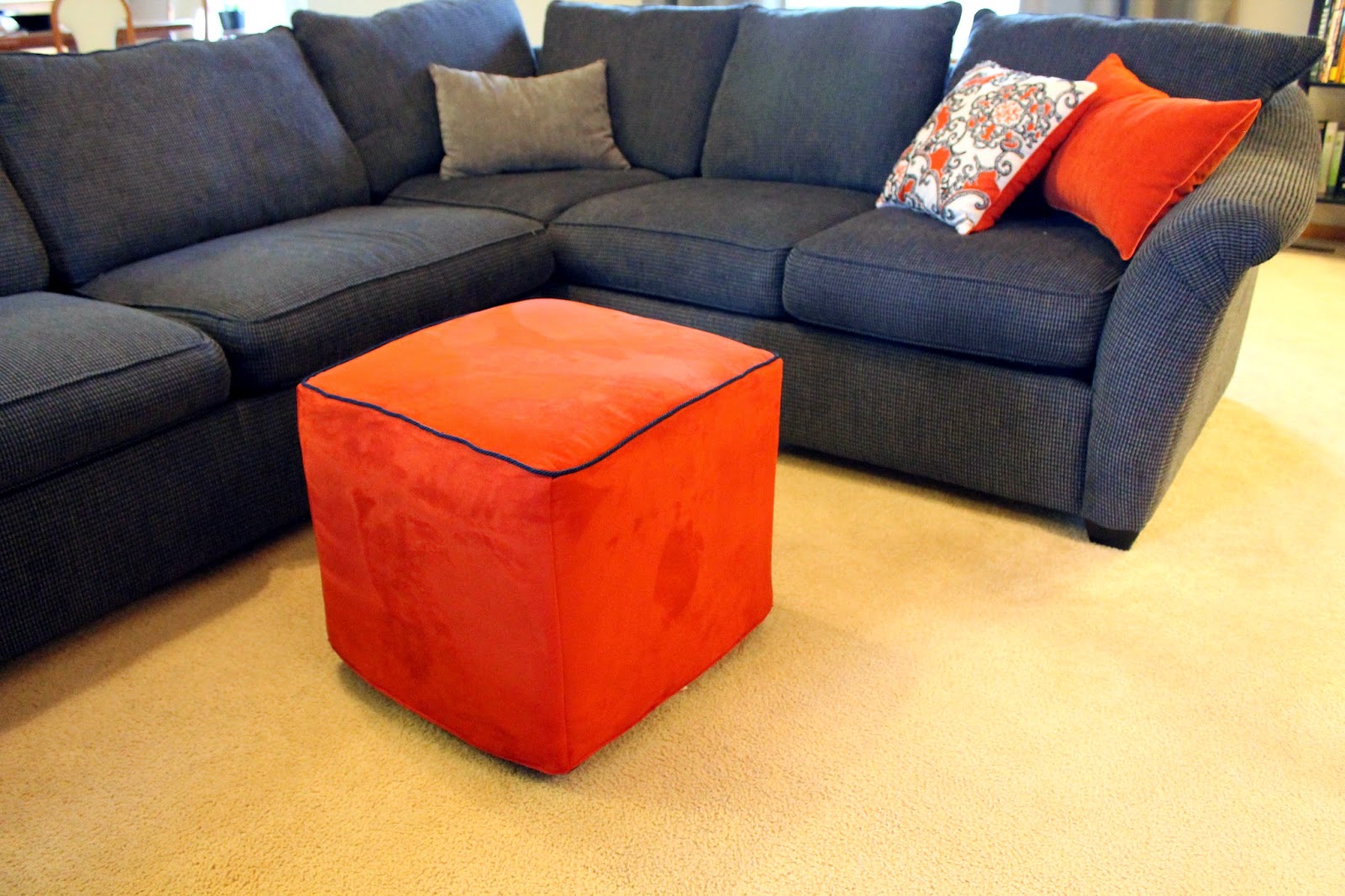 Crafting Life Together How To Make An Ottoman Slip Cover