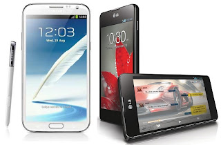 مقارنة بين سامسونج جالكسي نوت 2 وال جي أوبتمس جي Samsung Galaxy Note 2VS LG Optimus G