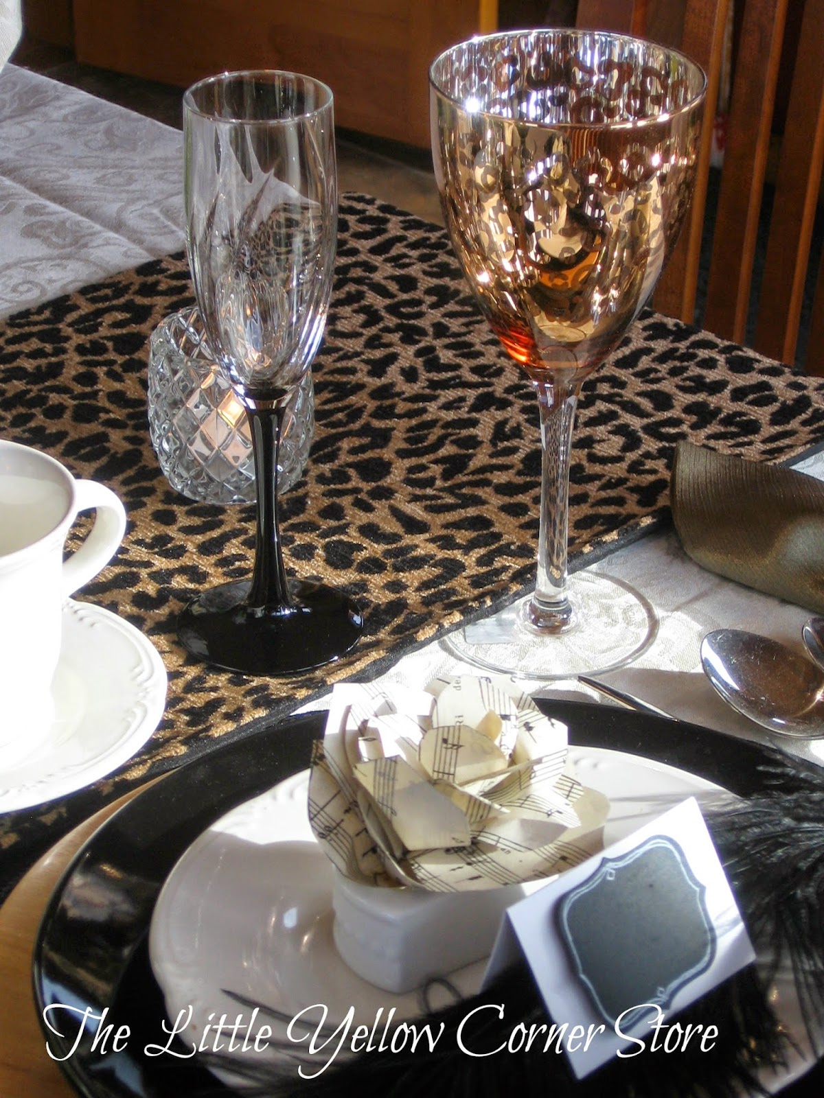 The Little Yellow Corner Store Contemporary Animal Print Tablescape 2015