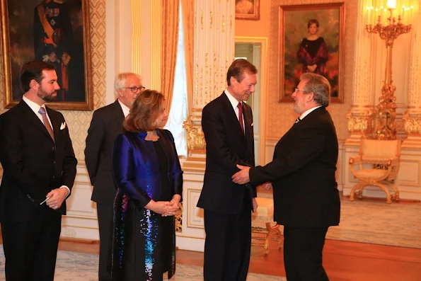 Grand Ducal Palace in Luxembourg, held a New Year's reception for members of the government. On the occasion of new year, the Grand Duke and Grand Duchess were accompanied by Hereditary Grand Duke Guillaume and Hereditary Grand Duchess Stephanie