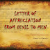 THE LETTER OF APPRECIATION FROM DEVIL TO MEN