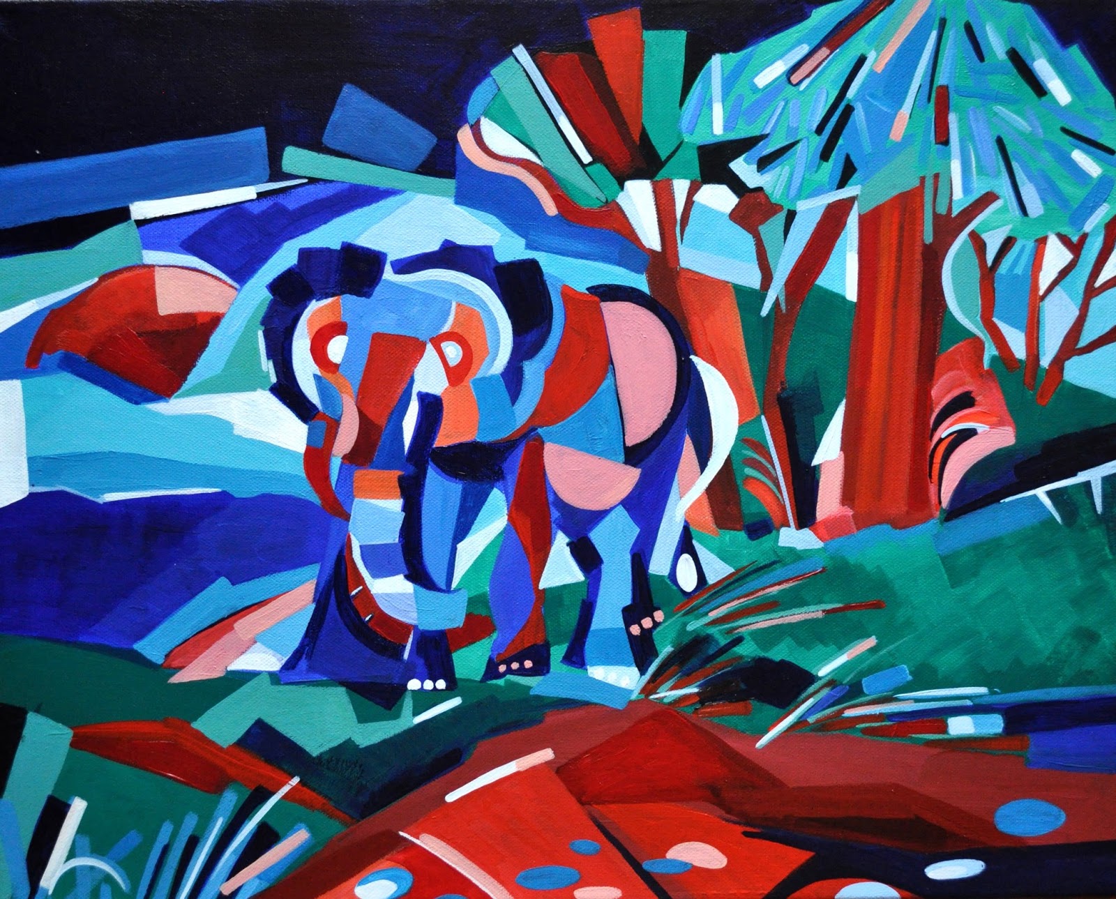 Kalawathi Kunst Schwamm Technik Stil Geometrische Abstraktion