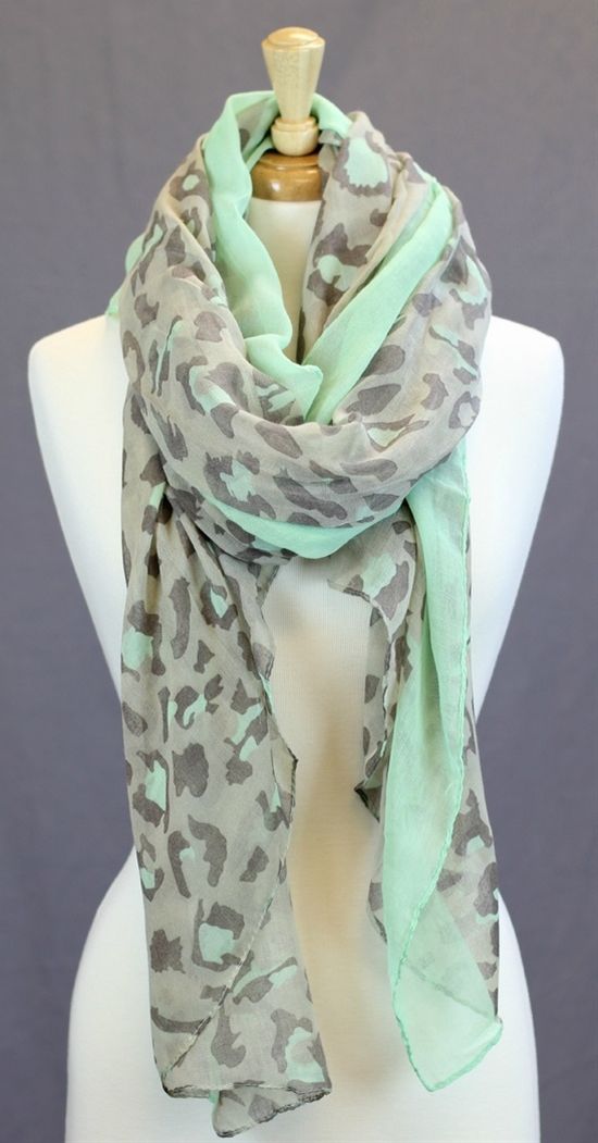 Mint Leopard Scarf Fashion Tribe