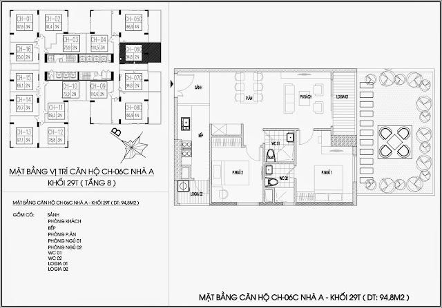 Mặt bằng căn hộ tòa A - 29 tầng, chung cư Imperia Garden Mặt bằng căn hộ tòa A - 29 tầng, chung cư Imperia Garden