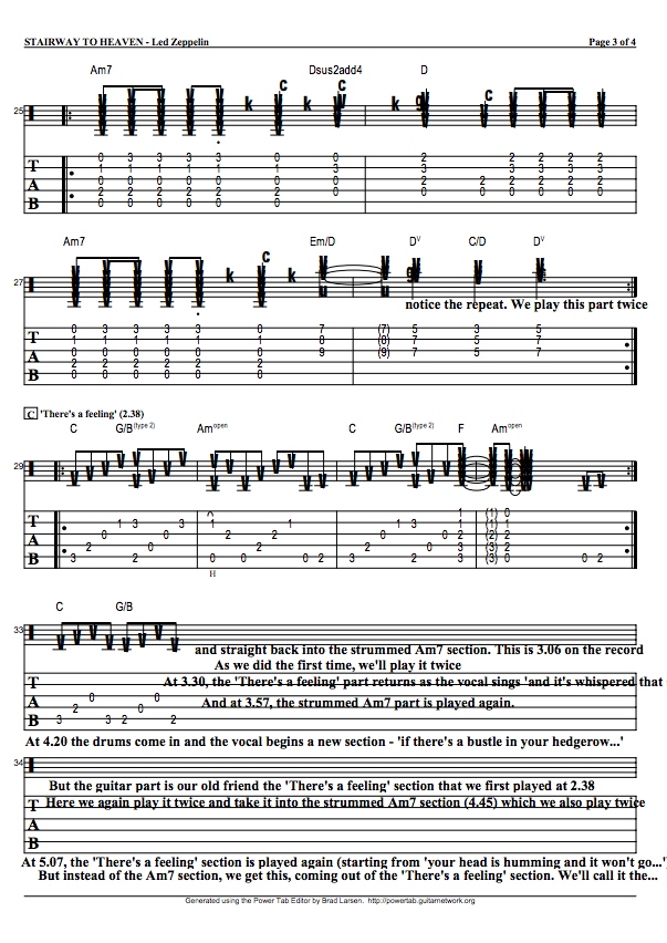 guitar tabs guitar tabs and song sheets for stairway to heaven guitar sheets