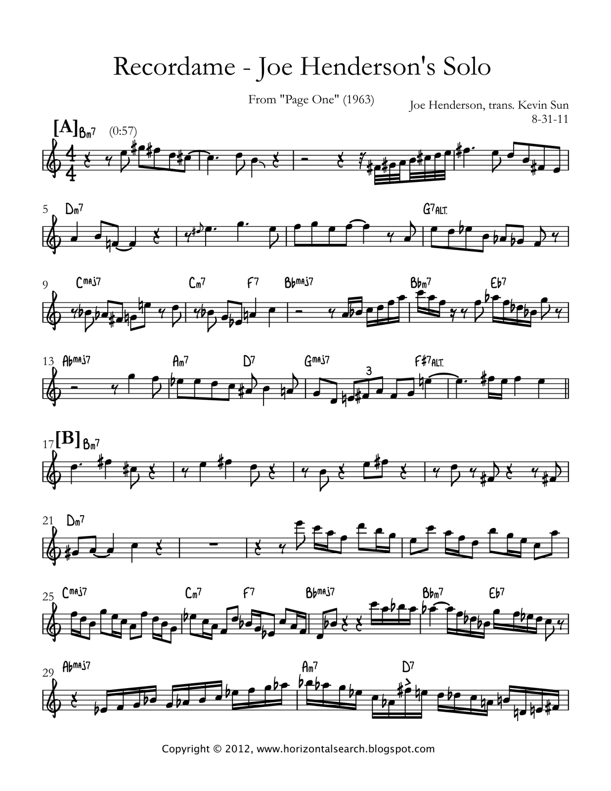 Joe Henderson on "Recordame"