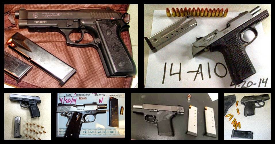 Left to Right / Top to Bottom: Guns Discovered at MFE, GRR, CLT, FLL, SDF, IND