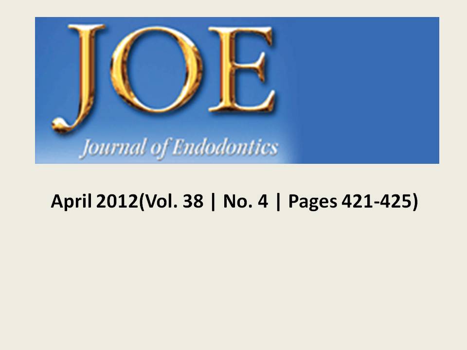 Endodontia Dr. Henrique Braitt Journal of Endodontics. April 2012.