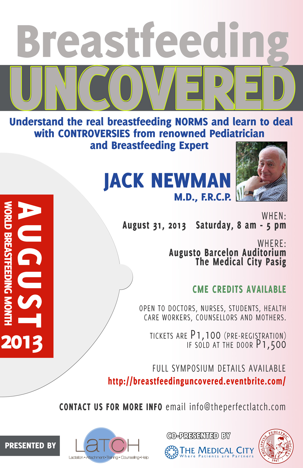 Chronicles of a Nursing Mom Dr. Jack Newman is coming to Manila!