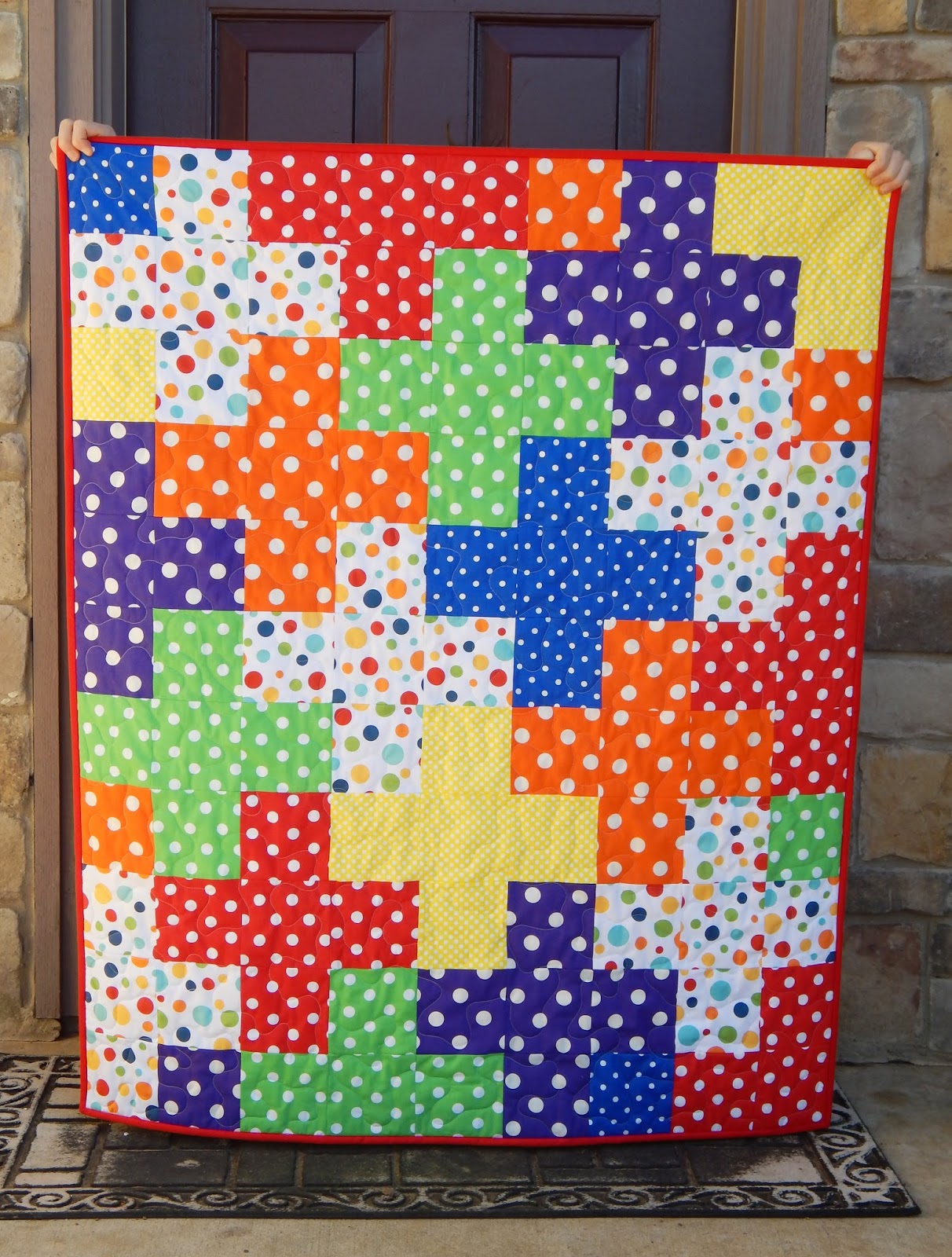 The Fleming's Nine Polka Dot Baby Quilt