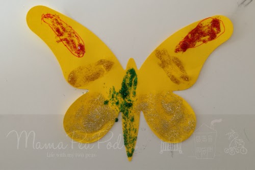 yellow butterfly puppet craft