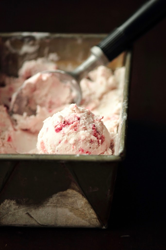 Roasted Strawberry Coconut Ice Cream recipe from Pastry Affair