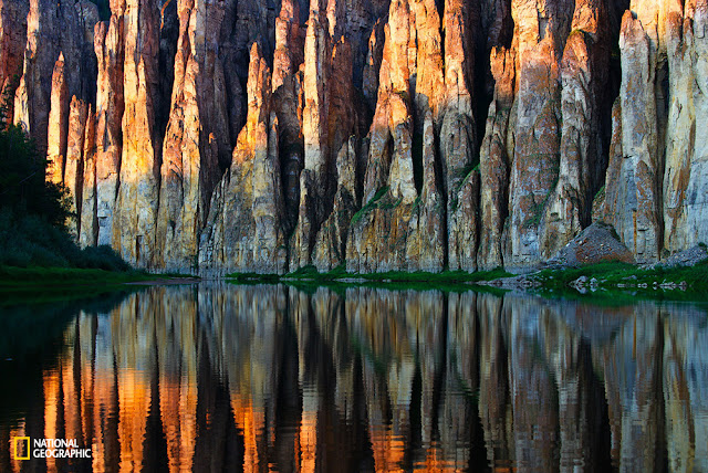 Ρωσία, Γιακουτία, βράχοι στον ποταμό Sinyaya (παραπόταμος του ποταμού Lena).
