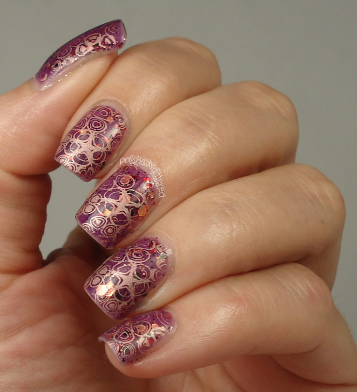 Nail Pattern Boldness Hello Sweetie and Stamping With Pueen SE04B