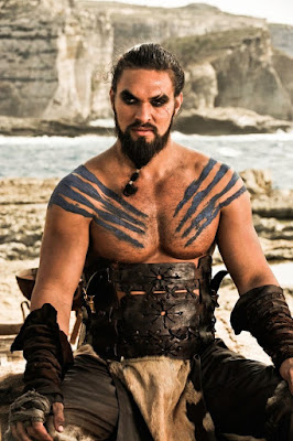 Jason Momoa in character as Khal Drogo in Game of Thrones