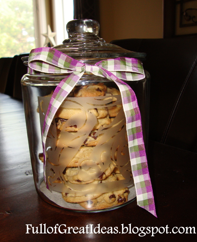 Full of Great Ideas Glass Etched Cookie Jar My Christmas Gift Ideas