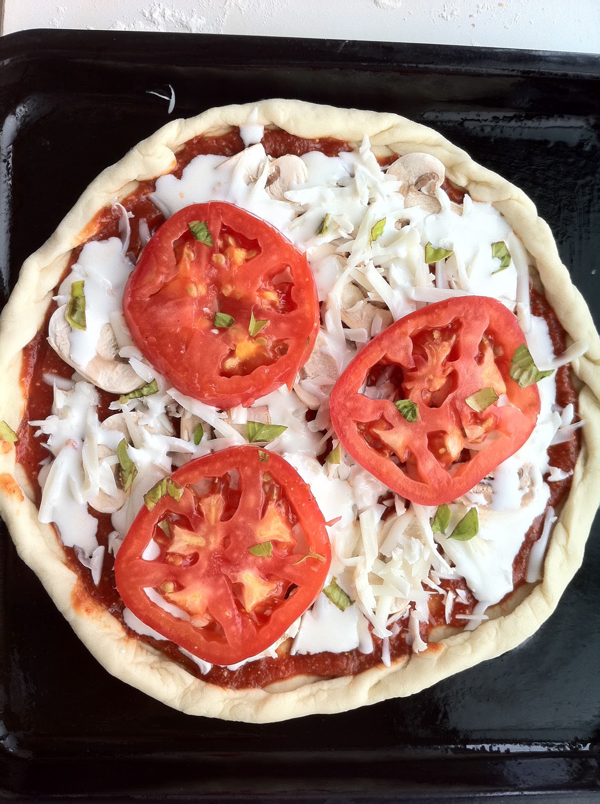 Knifing Forking Spooning Mario Batali's Pizza Margherita with Homemade