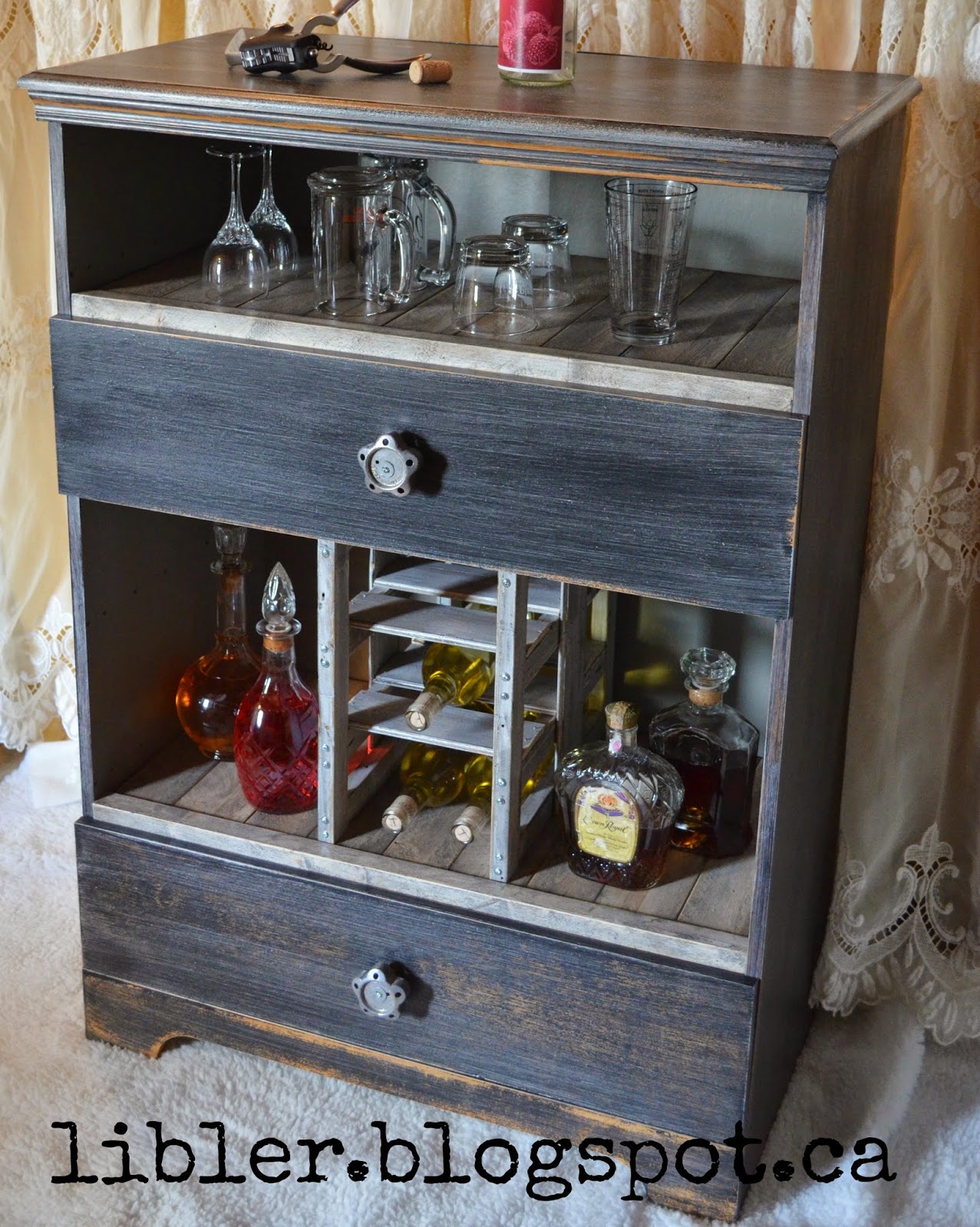 Macgirlver Liquor Cabinet Made Out Of An Old Dresser