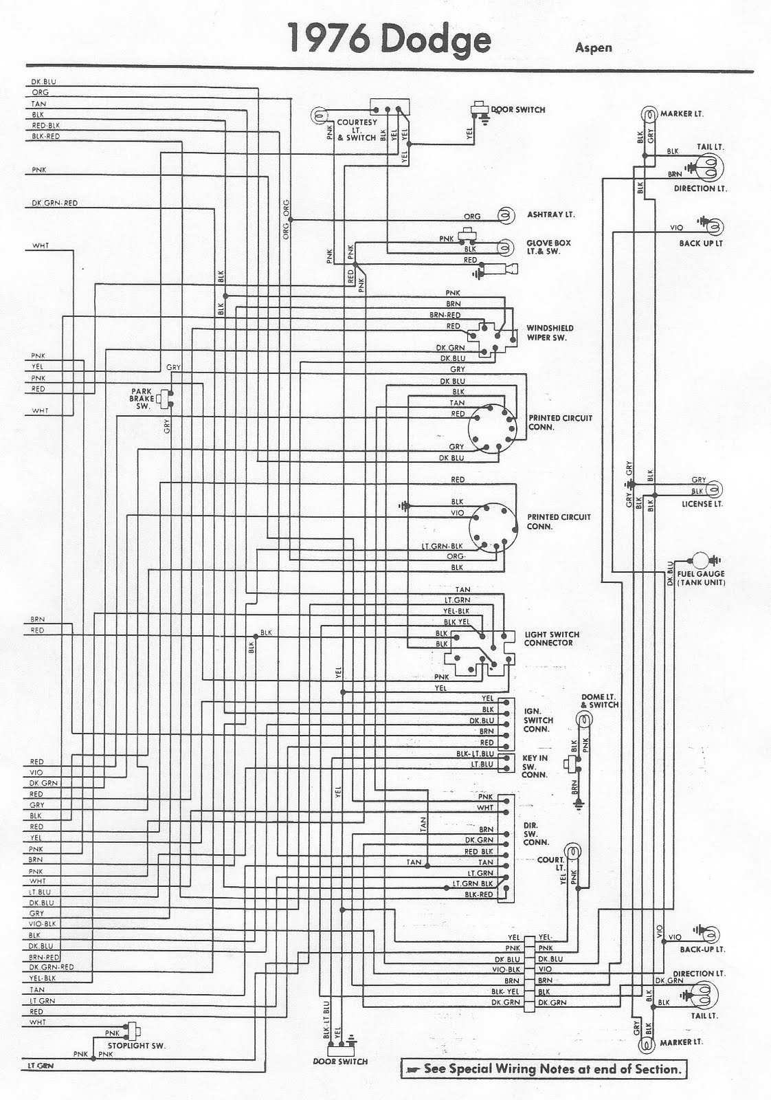 Free Auto Wiring Diagram: 1976 Dodge Aspen Rear Section Wiring Diagram