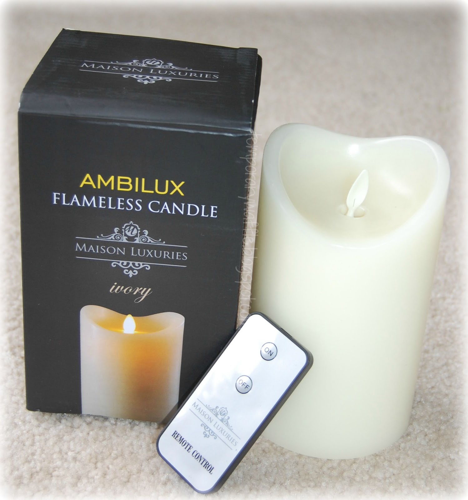 Temporary Waffle Ambilux LED Flickering Flameless Candle with Timer and Remote